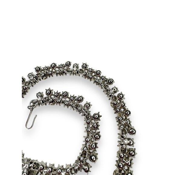 Vintage Trifari Choker Necklace Multi-Color Crystals Hook Closure 13"-15" - Picture 6 of 11